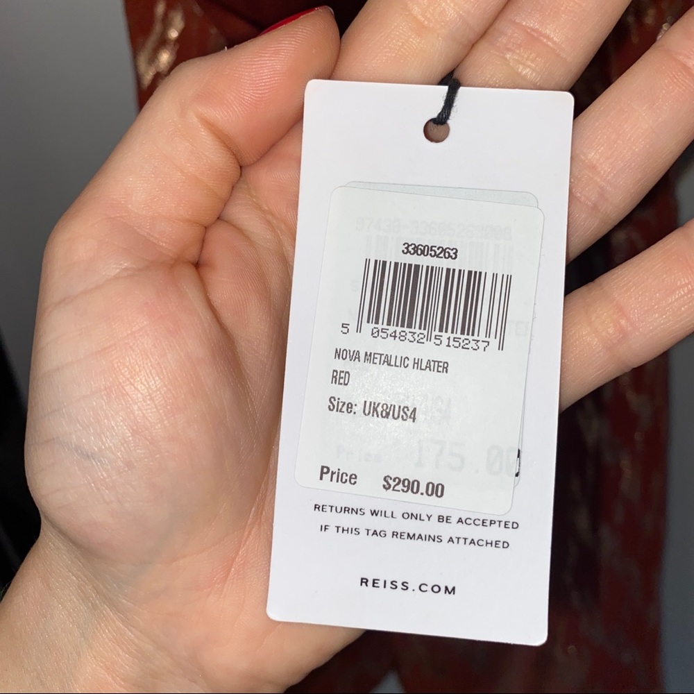 NWT Reiss Red Nova Metallic Wrap Halter Neck Playsuit Romper 4 - Picture 4 of 12